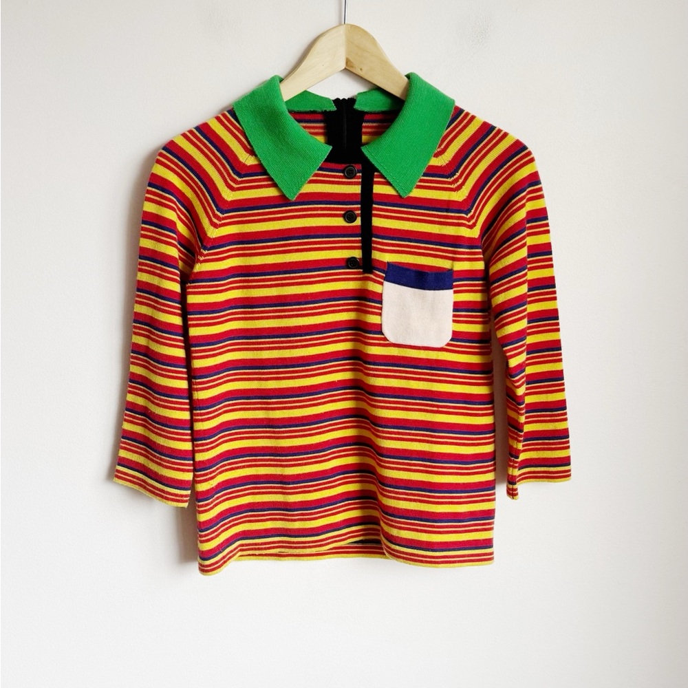 prada wool striped shirt